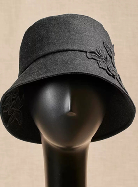 57cm Athena New York Ellen uv防晒蕾丝花朵优雅遮阳布帽可折叠