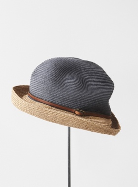 57.5cm Mature ha MBOX-104TTLT 7cm帽檐双色草帽遮阳帽 日本制