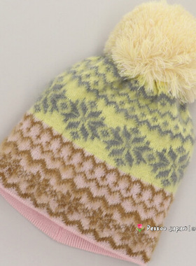 56-60cm CA4LA SNOW ONM01982 新款简约毛球保暖 雪花图案针织帽