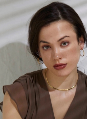 国现 店主推荐 日本小众品牌 CENE 百搭不败款 金色环形耳环 30mm