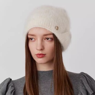 56~58cm Chapeau d' O 254060222 舒适保暖护耳 羊绒针织帽日本制