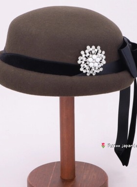 57cm CA4LA CAM50159 SNOW FLOWER TOQUE 优雅可爱蝴蝶结羊毛礼帽