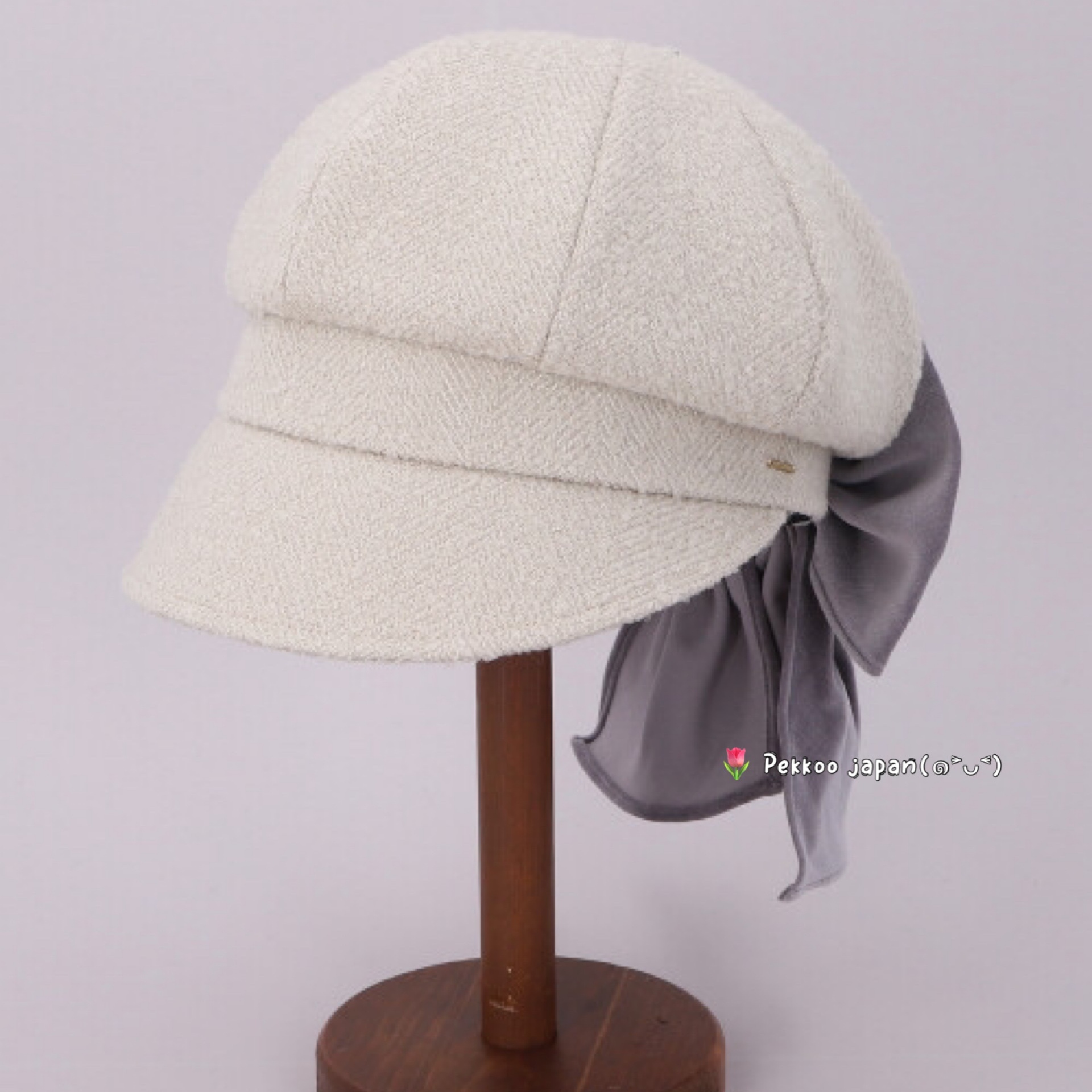 56-59cm CA4LA TKU00490 MILA RIBBON CAS2 蝴蝶结羊毛混纺报童帽