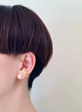 日本代购 Flavour独特蕾丝设计 小众设计师风格 蕾丝鳞片耳环294