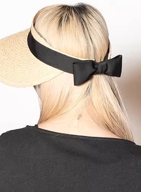 13cm帽檐 UV防晒 CA4LA KTF00073 FREYA 简约空顶帽遮阳帽 拉菲草