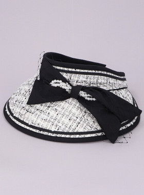 55-60cm uv防晒 CA4LA CAM10085 STORK VISOR 小香风蝴蝶结空顶帽