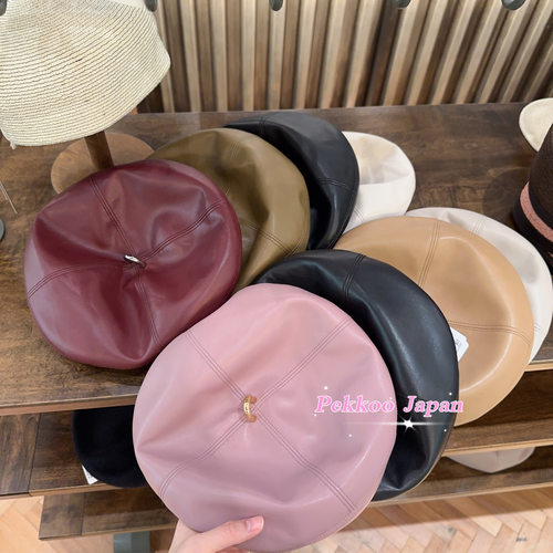 CA4LAPIGNON皮革贝雷帽张子萱