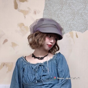 梦幻薄纱花朵装 57.5cm CIRQUTURE CIQ240r 艺术感鸭舌帽报童帽 饰