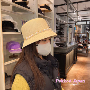 CA4LA B.C 优雅珍珠装 CAM80016 57cm 饰编织渔夫帽 防晒遮阳