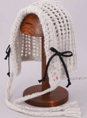 CA4LA SHK01282 MIST MA 2度假风 透气镂空针织帽 流苏飘带蝴蝶结