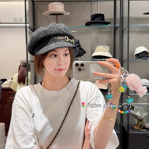 可洗58cm CA4LA SHK01308 ANNE ETE6 顶金属扣海军风鸭舌帽报童帽