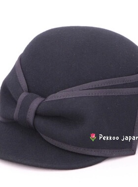 57.5cm CA4LA PLATEAU2 KTZ02661 大蝴蝶结 古典氛围羊毛鸭舌帽