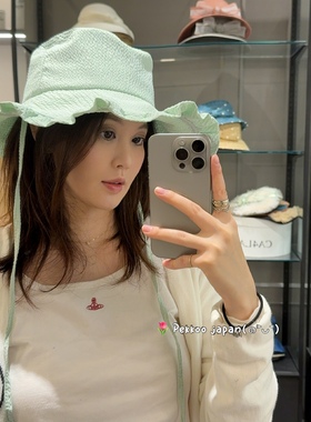 可手洗 UV防晒 58cm CA4LA SHK01218 BUMPY 2 甜美荷叶边遮阳帽