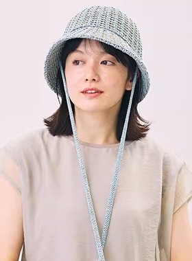 58cm CA4LA ONM01870 SWING春夏甜美可爱镂空针织渔夫帽飘带