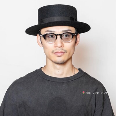 59cm CA4LA NATIVE AMERICAN BOATER DOU02111 经典高级优雅礼帽