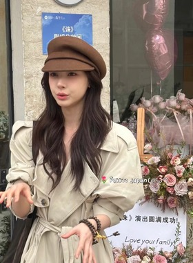 国现 易梦玲同款 CA4LA ONM01922 MAY FELT 歪顶羊毛报童帽鸭舌帽