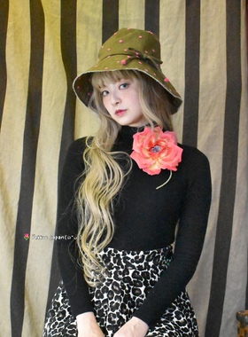 可折叠 57.5cm Barairo L-008351 牛仔混纺 可爱波点蝴蝶结渔夫帽