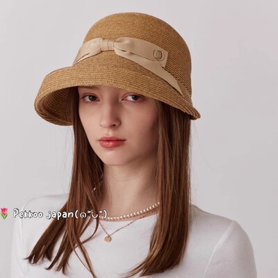 57.5cm Chapeau d.o 252060301 蝴蝶结丝带 防晒遮阳  上缘草帽