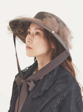 日本 CIRQUTURE 57.5cm CIQ157 bisou 欧式复古优雅网纱遮阳帽礼