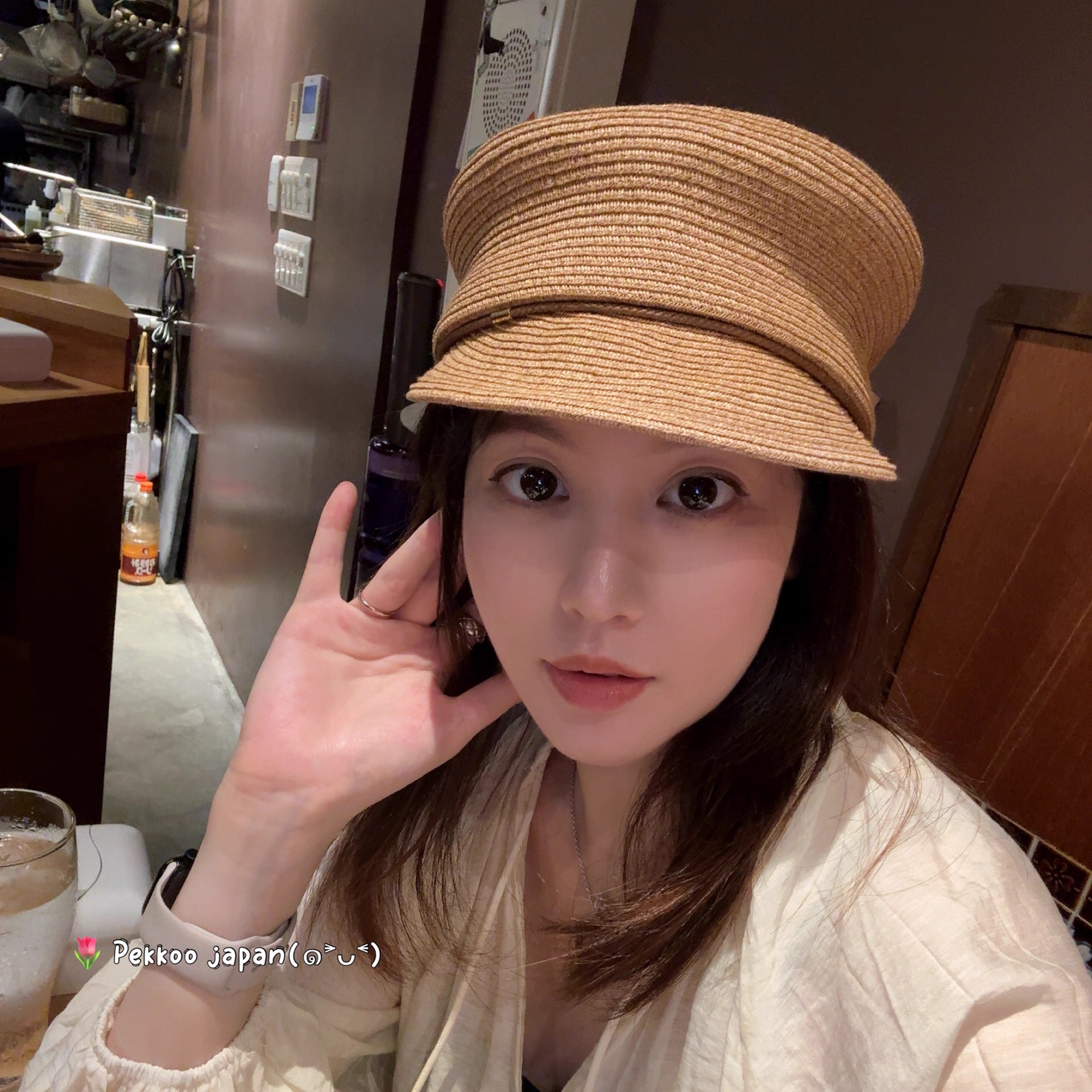 57.5cm CA4LA KTZ02518 HOVER8 草编报童帽鸭舌帽 马术帽 高颅顶