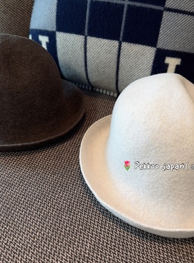 可折叠 Mature ha 秋冬女羊毛显脸小渔夫帽大帽檐 MKF-24131