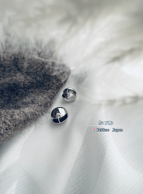 国现 cene 小众设计高级感圆球光面铃铛耳钉银色