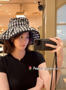 uv防晒可手洗可折叠 58cm CA4LA SHK01207 VICHE 4CH格子渔夫帽