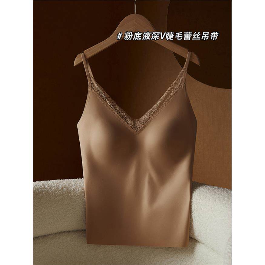 蕾丝性感深V粉底液吊带小