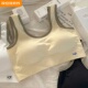 内衣女无钢圈防下垂一体式 固定运动美背少女背心学生文胸2024秋冬