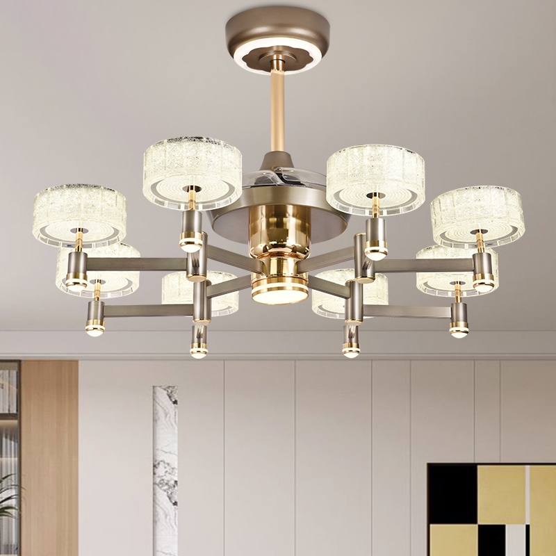 客厅吊灯风扇灯现代轻奢高端智能