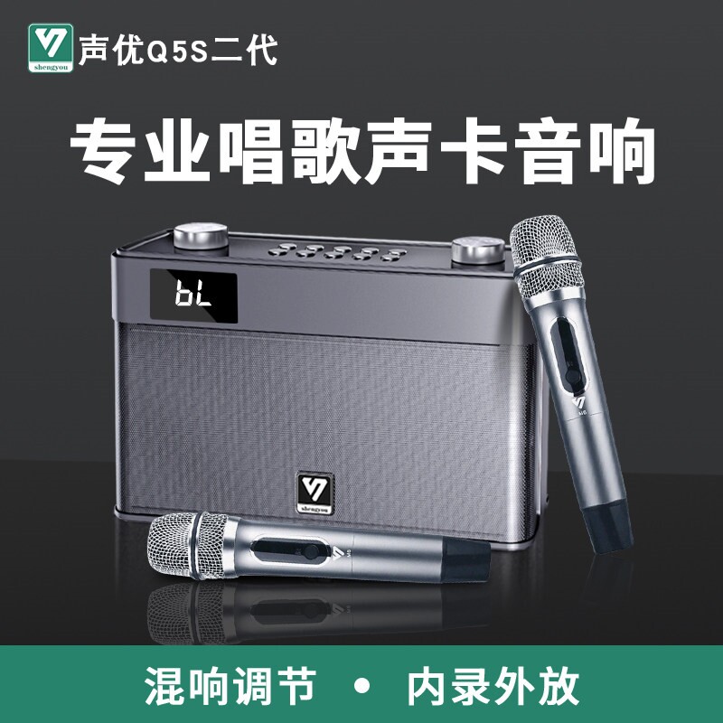 声优Q5S二代声卡K歌音响便携户外器音箱蓝牙话筒唱歌二胡萨克斯乐