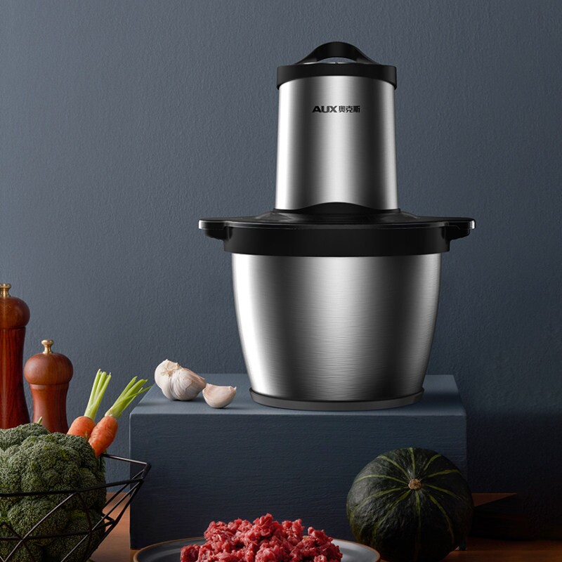 奥克斯绞肉机商用3L大容量家用电肉机绞馅动不锈钢辅食机多功能碎