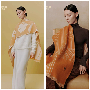 万事利2025秋冬专柜新品男女100%山羊绒围巾披肩花影倾城万事亨达