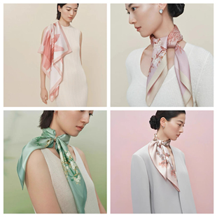 万事利2025专柜同款桑蚕丝真丝中方巾白夜馥梦 竹韵雅颂 桂香链影