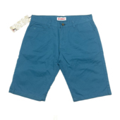 美式 复古街头嘻哈潮牌滑板老炮尖A湖蓝色刺绣纯棉运动休闲短裤