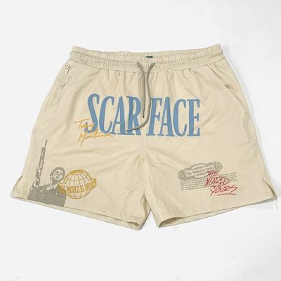 美式复古街头嘻哈潮牌疤面煞星Scarface沙色休闲百搭ins休闲网衬