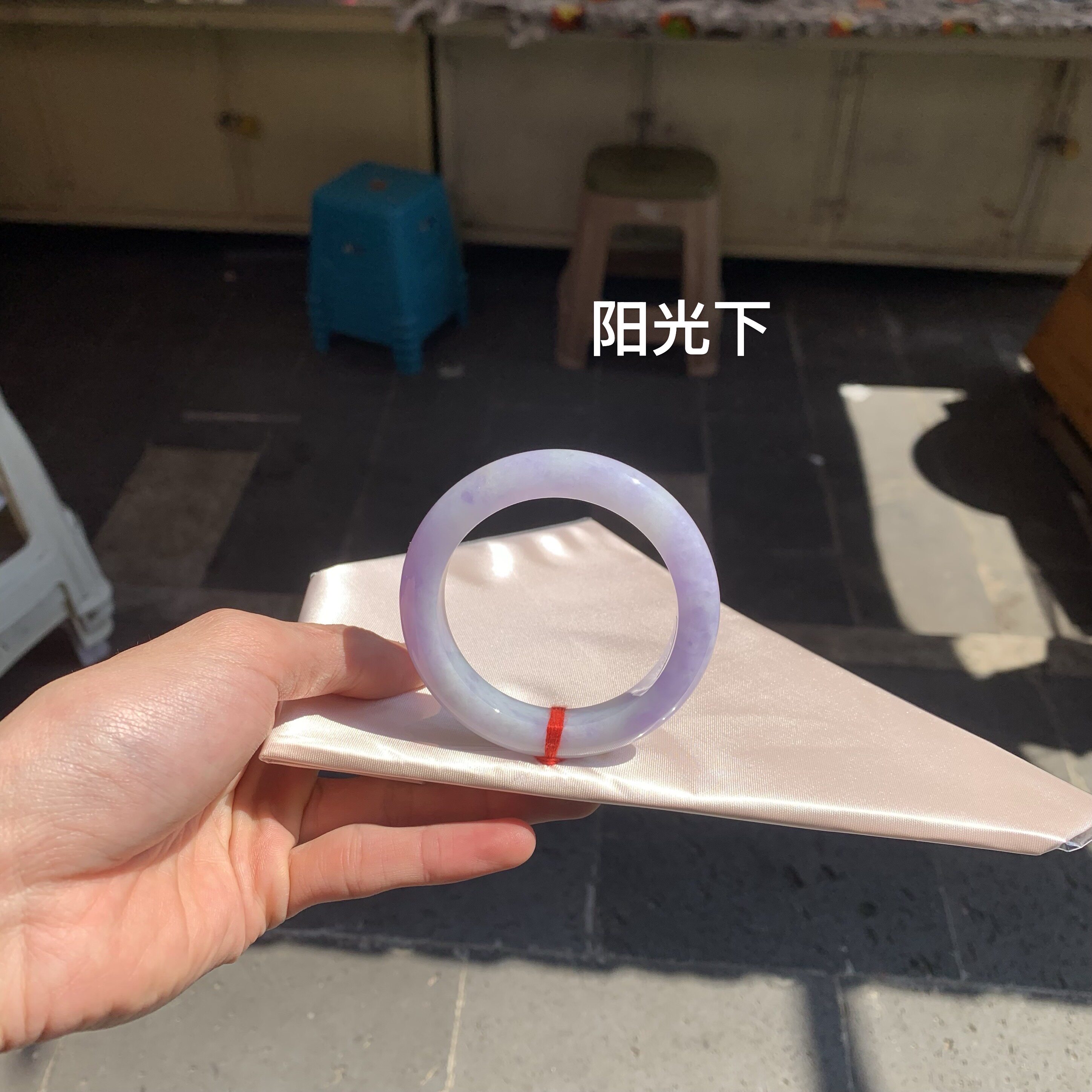 紫韵系列&bull;56正圈紫罗兰翡翠手镯天然缅甸翡翠A货紫色玉镯