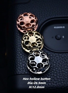 定制镂空足球对锁直径24.5mm