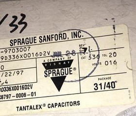 199D336X0016D2V 199D 16v33uf  SPRAGU 思碧  钽质电容器