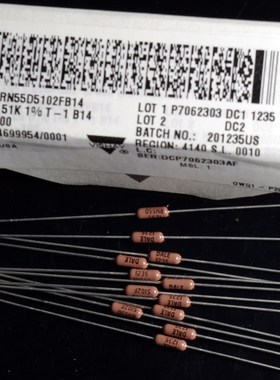 RN55D5102FB14 金属膜电阻器  1/8w 51Kohms 1%  Vishay / Dale