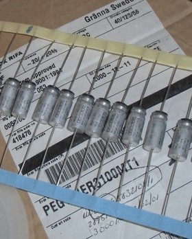 全新瑞典RIFA PEG124  10V100UF  10V 100UF轴向发烧音频电解电容