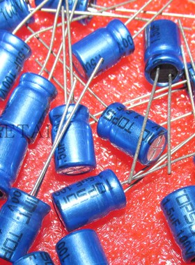  TOPSONIC 1.5UF100V 蓝色无极电容 音频电容 分频音响电容 8x12