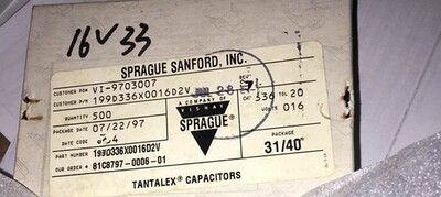 199D336X0016D2V 199D 16v33uf  SPRAGU 思碧  钽质电容器