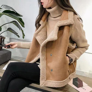 2026新款大码仿羊羔毛马夹外套女秋冬季百搭无袖坎肩马甲背心外搭