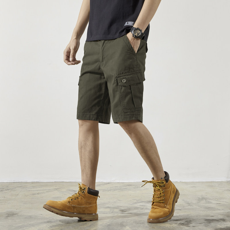 2026夏季纯色工装短裤男ins宽松直筒裤潮流休闲百搭五分裤沙滩裤