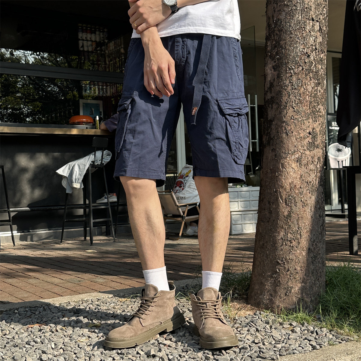 2025年美式工装短裤男夏季新款潮牌宽松五分裤子沙滩裤运动中裤