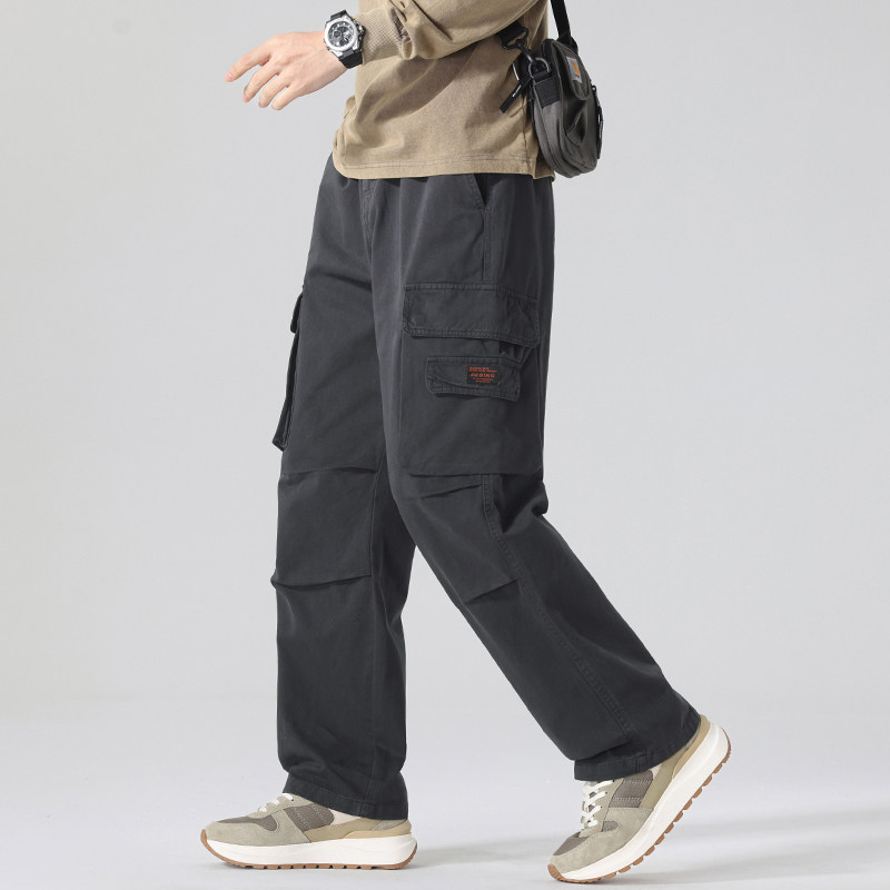 美式重磅工装裤男春季纯棉高级日常长裤潮牌束脚裤子男款