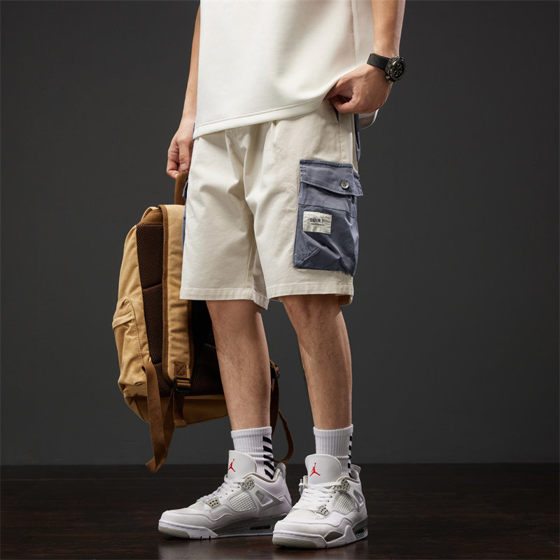 夏季新款修型直筒休闲短裤多袋裤九分工装裤男士哈伦运动裤子五分