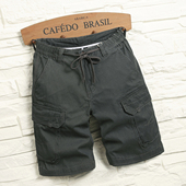 厚款 机能风灰紫短裤 马裤 潮牌5分外穿休闲中裤 男夏季 宽松五分工装