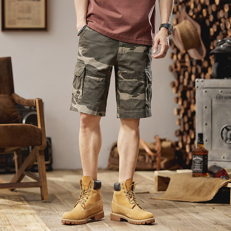 夏天迷彩运动短裤男士五分裤工装多口袋宽松直筒休闲中裤耐磨潮牌,男装,休闲裤,淘宝优惠券,粉丝福利购,淘宝优惠卷